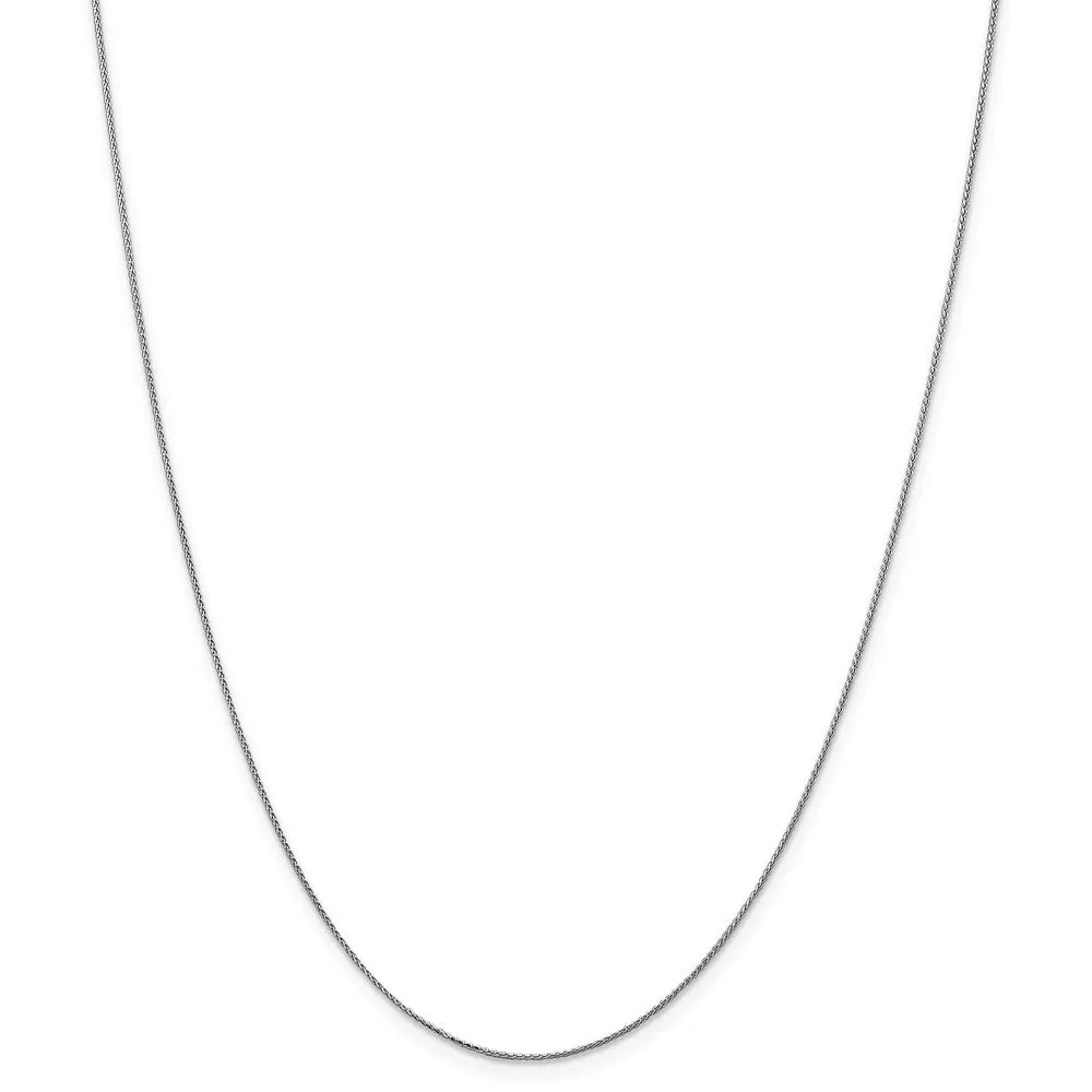 0.65mm, 14k White Gold, Diamond Cut Spiga Chain Necklace