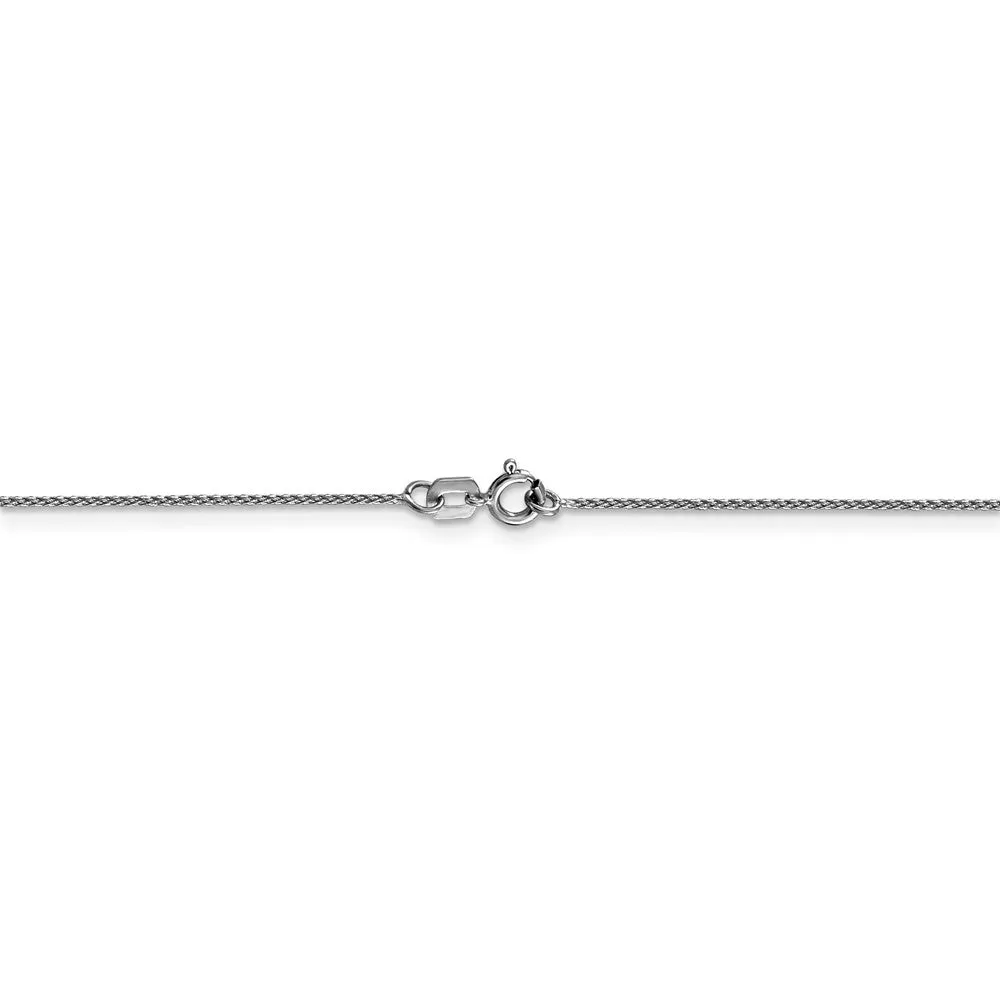 0.65mm, 14k White Gold, Diamond Cut Spiga Chain Necklace