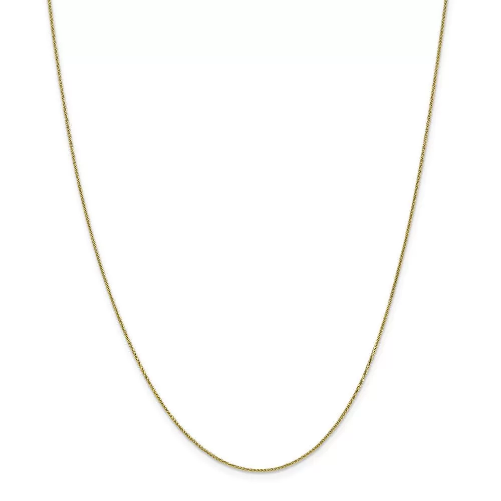 0.8mm 10k Yellow Gold Solid Spiga Chain Necklace