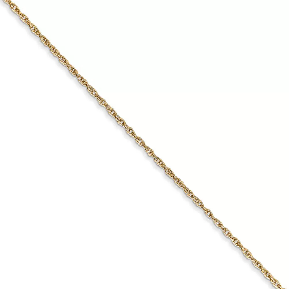 0.8mm, 14k Yellow Gold, Baby Rope Chain Necklace