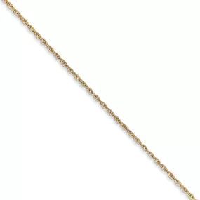 0.8mm, 14k Yellow Gold, Baby Rope Chain Necklace