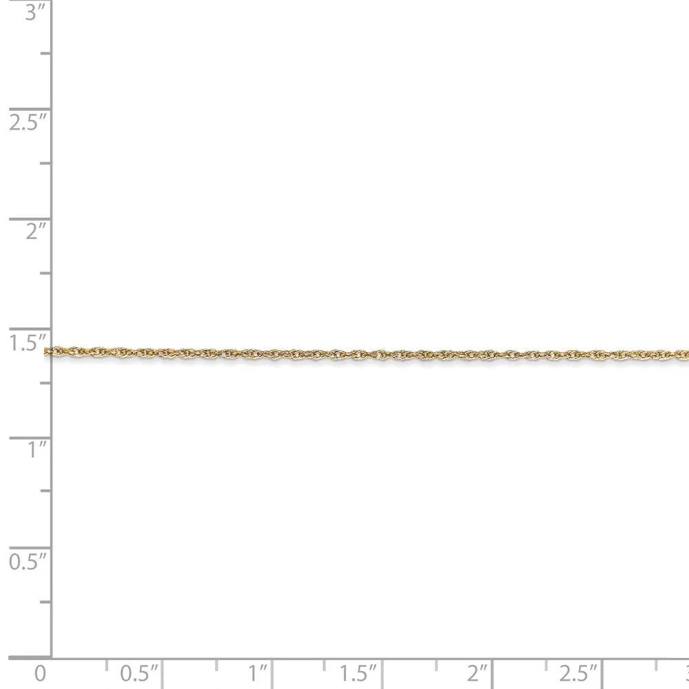 0.8mm, 14k Yellow Gold, Baby Rope Chain Necklace