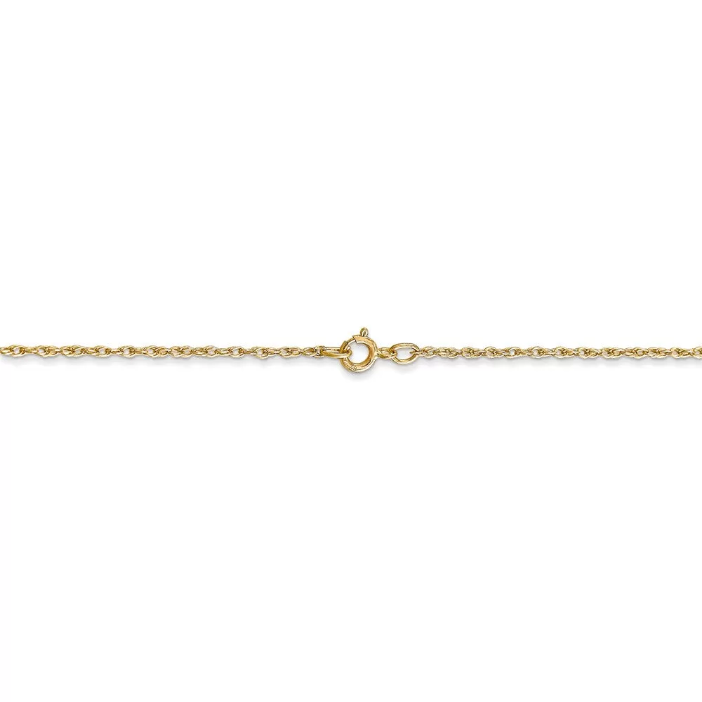 0.8mm, 14k Yellow Gold, Baby Rope Chain Necklace