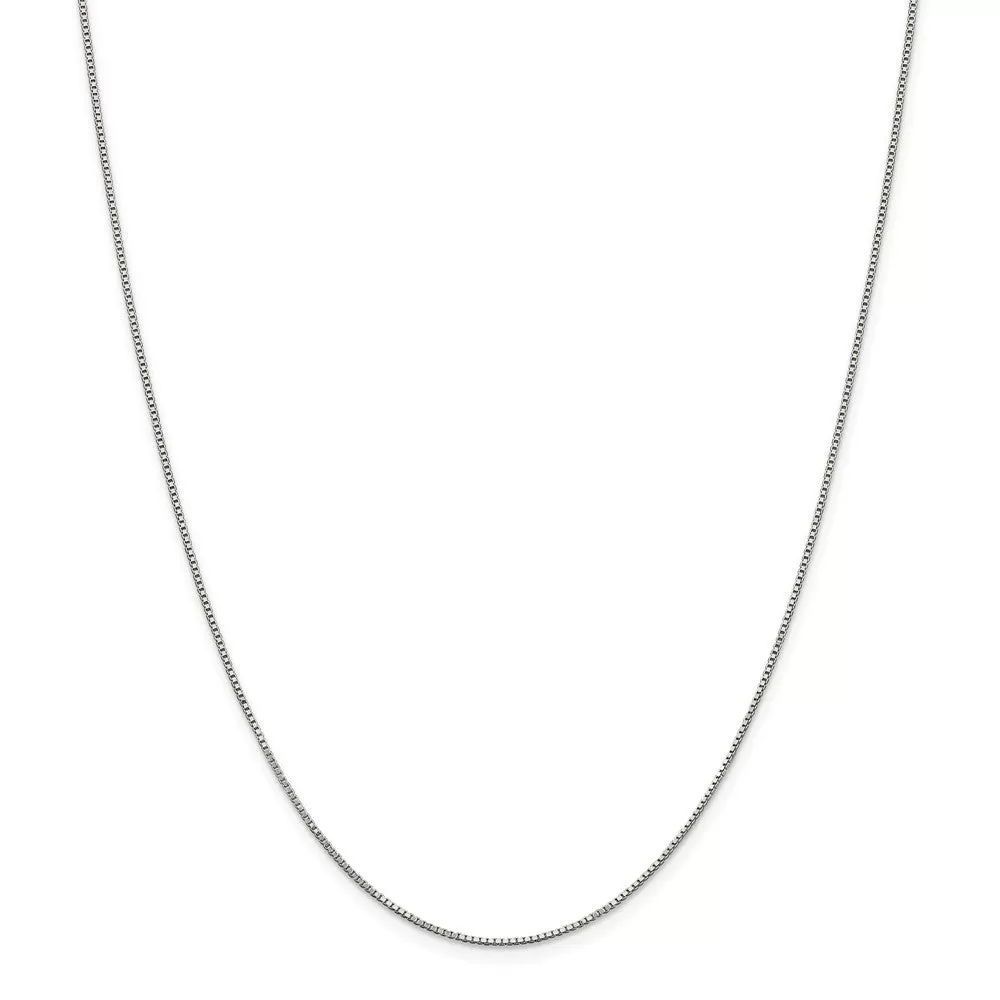 0.9mm, Sterling Silver, Solid Box Chain Necklace