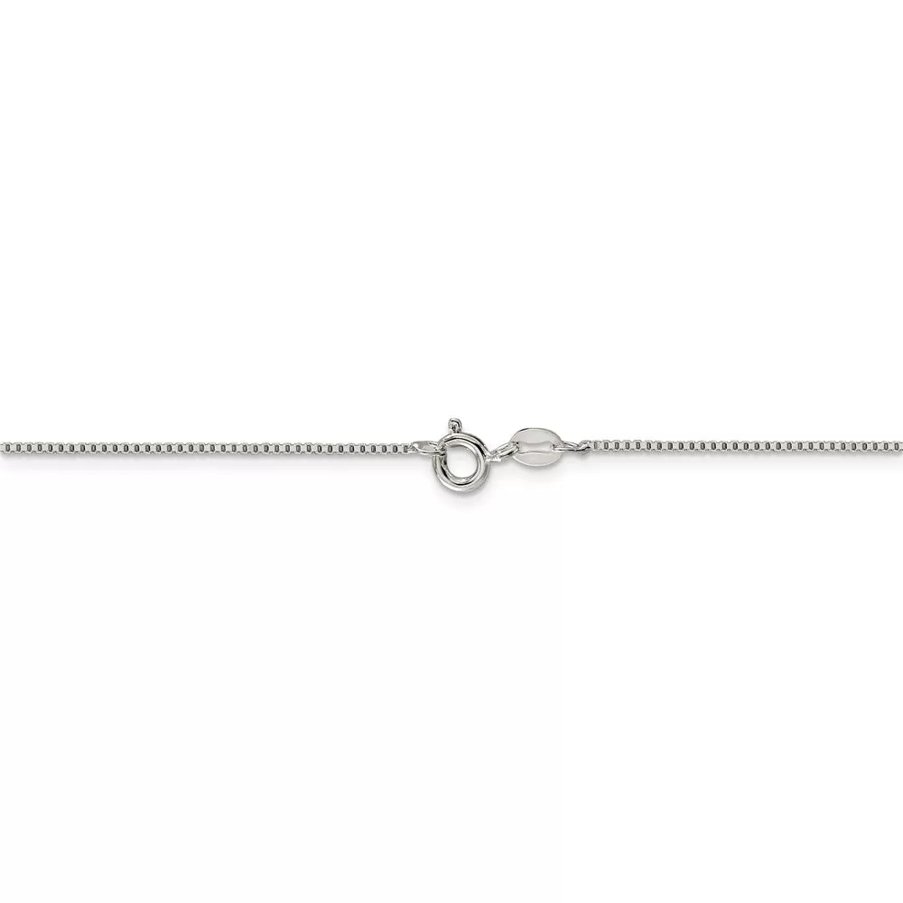 0.9mm, Sterling Silver, Solid Box Chain Necklace