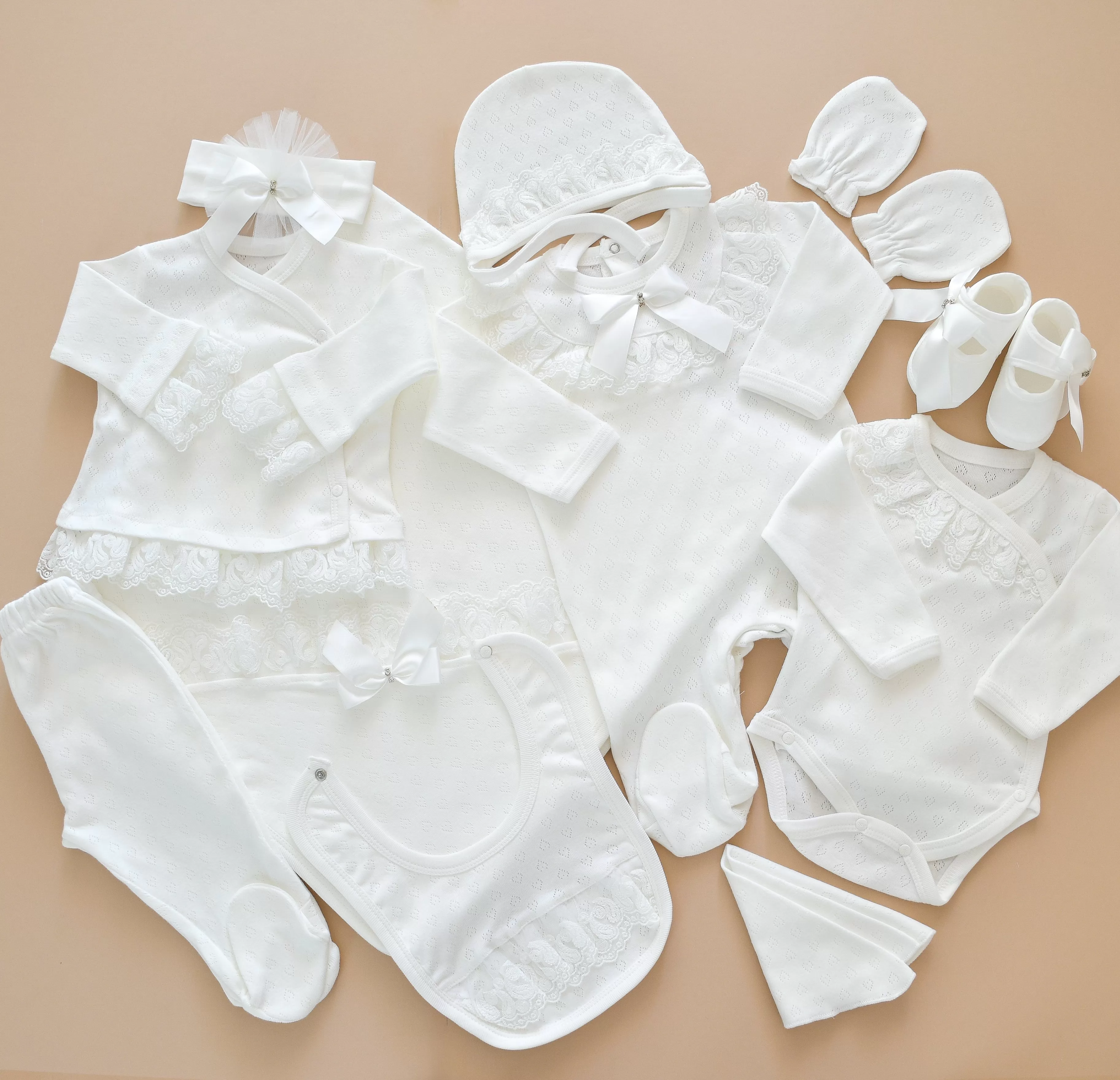 10 Piece Soft Cotton Newborn Girl Set