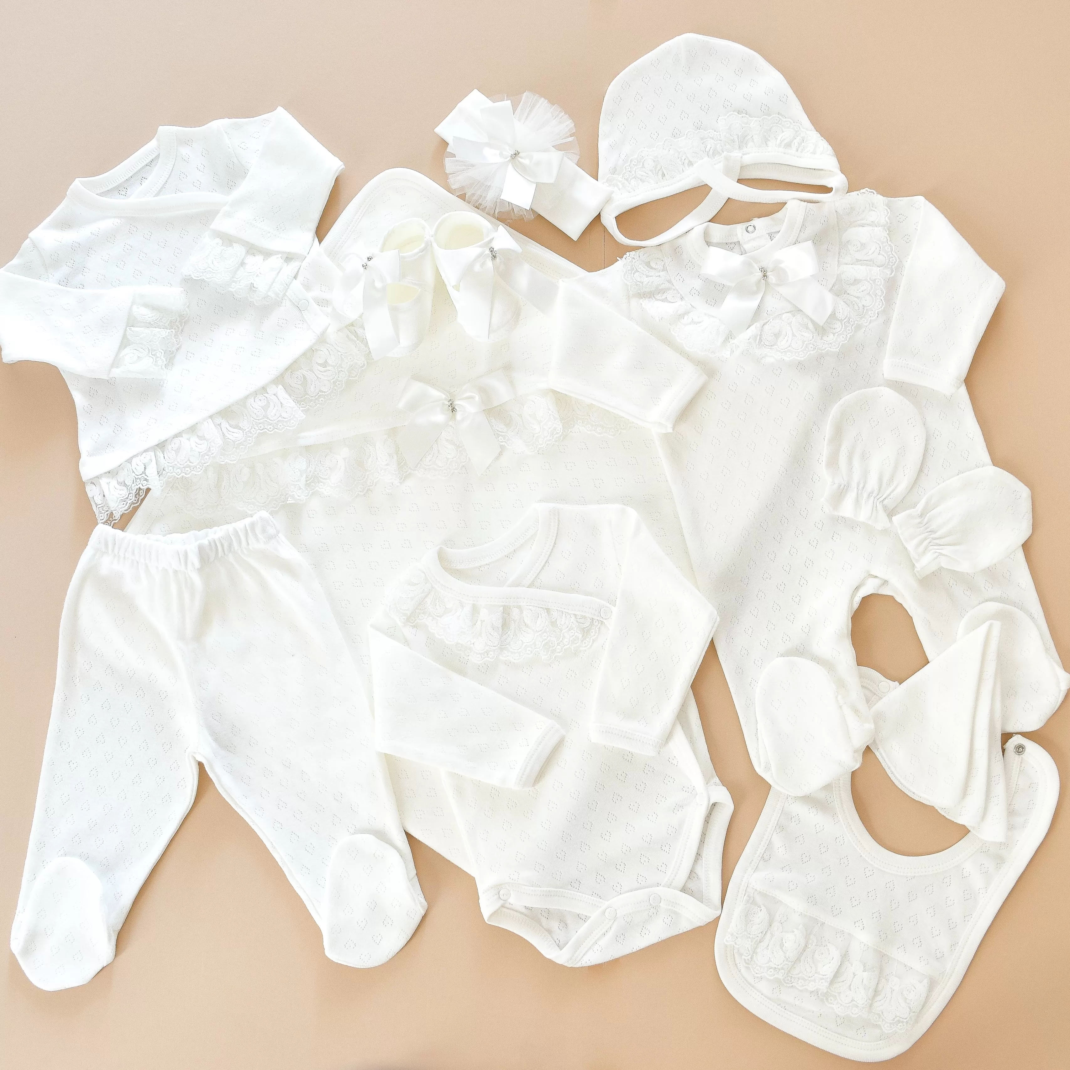 10 Piece Soft Cotton Newborn Girl Set