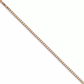 1.1mm 14k Rose Gold Solid Box Chain Necklace