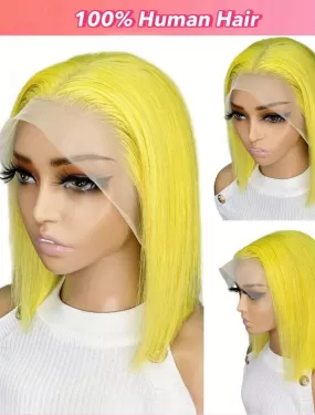 13X4 10 Inch Transparent Lace Bob Colorful Wig