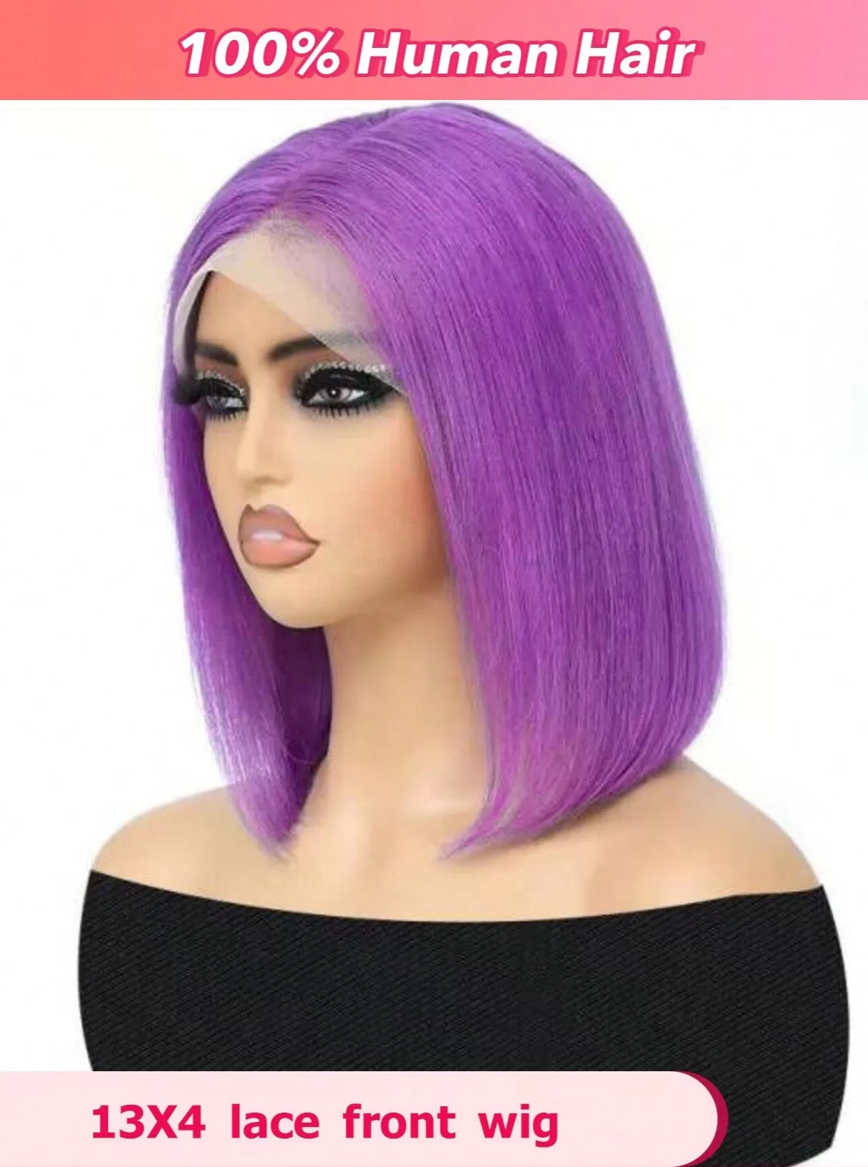 13X4 10 Inch Transparent Lace Bob Colorful Wig