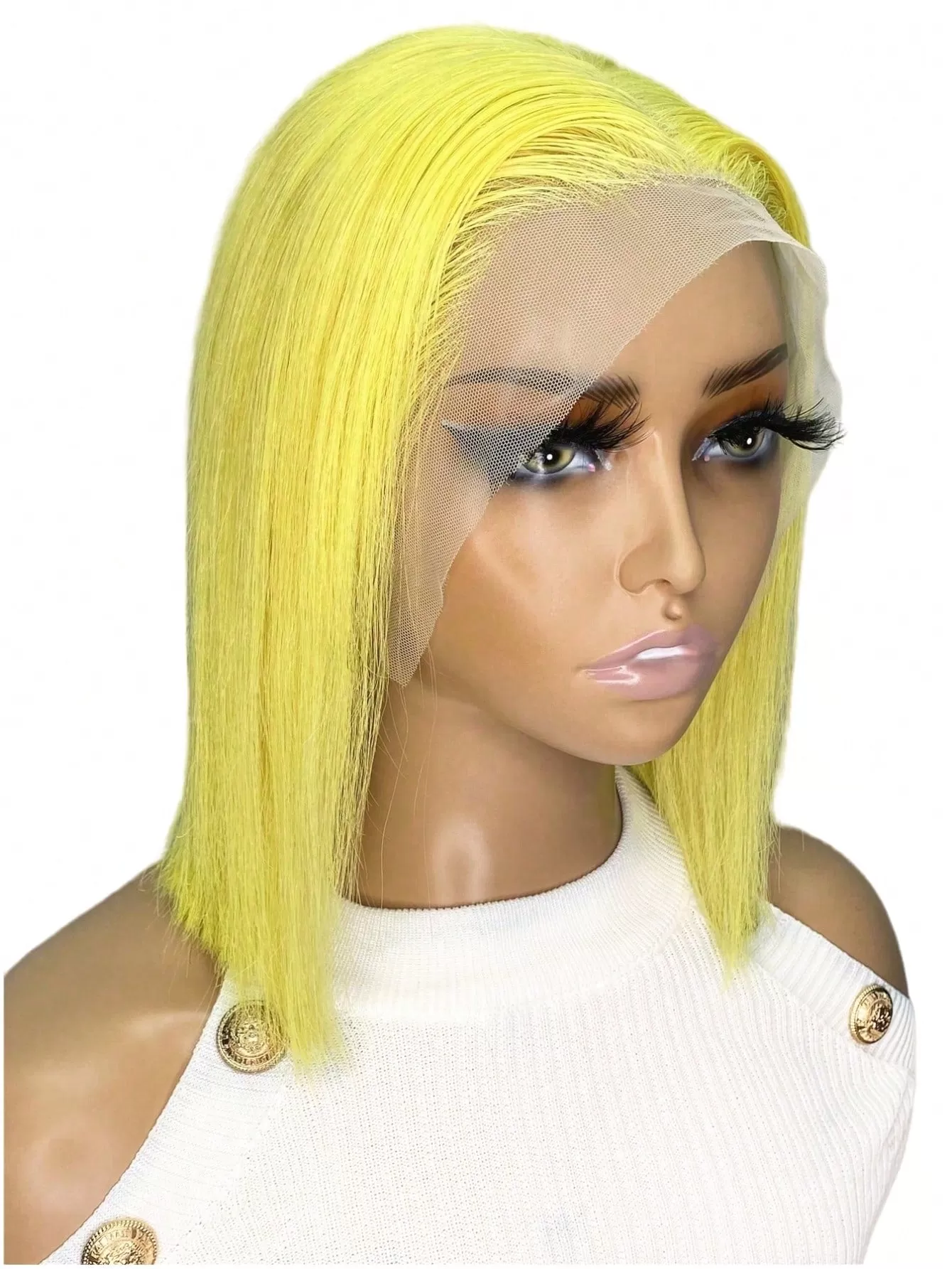 13X4 10 Inch Transparent Lace Bob Colorful Wig