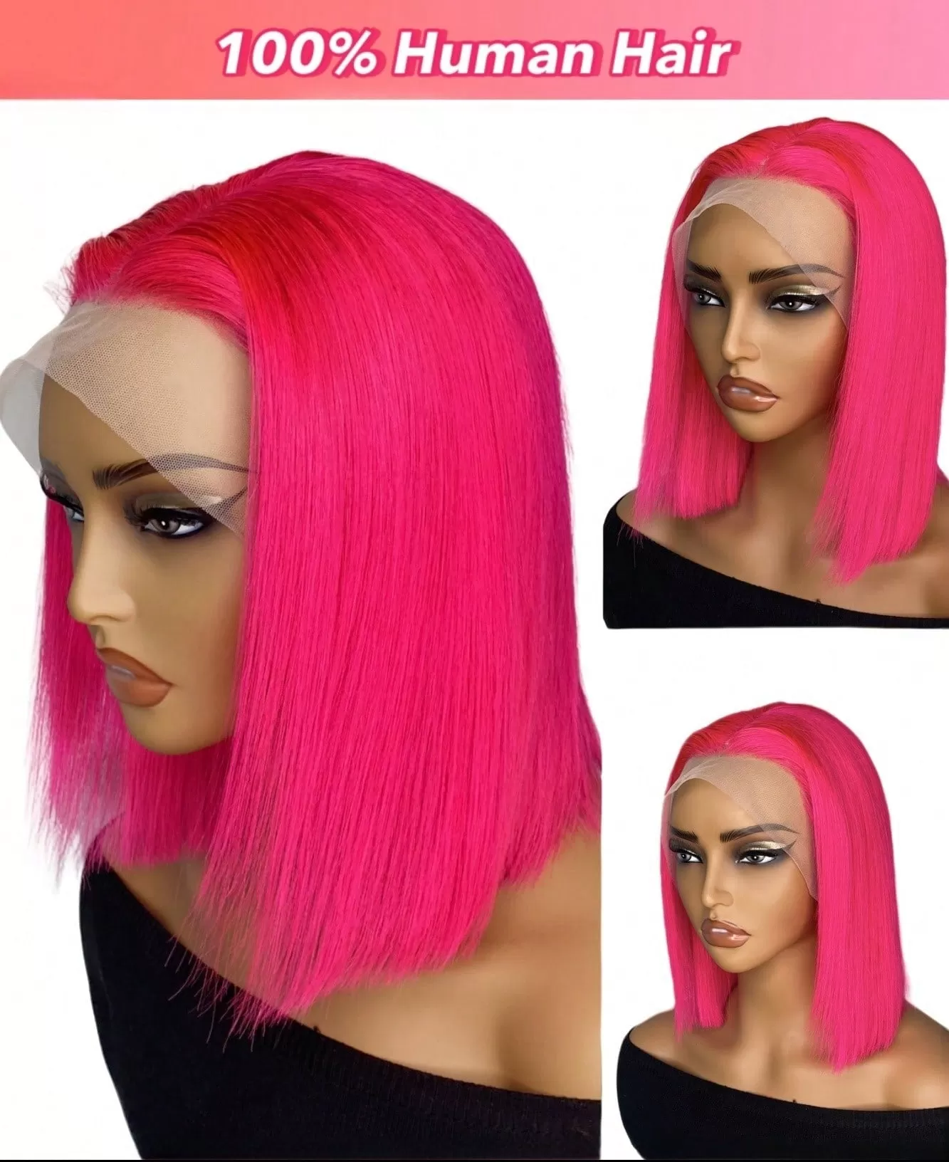 13X4 10 Inch Transparent Lace Bob Colorful Wig