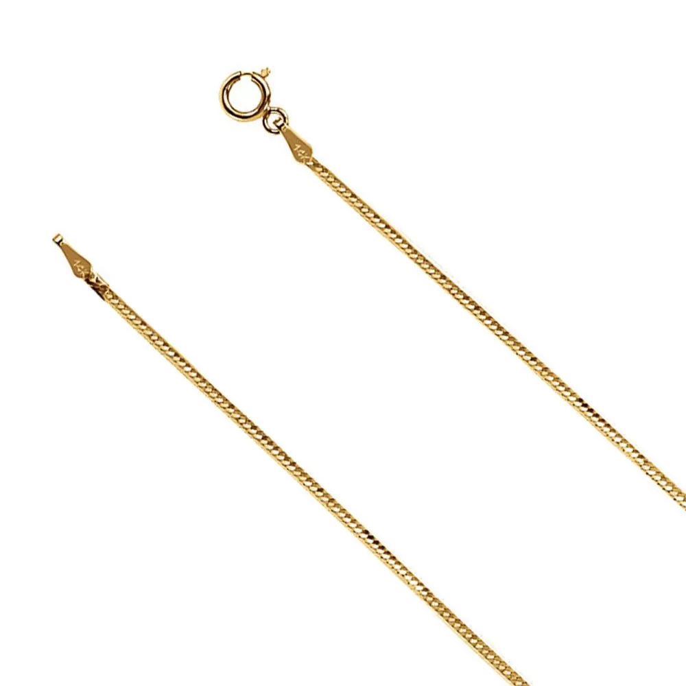 1.5mm 14k Yellow Gold Herringbone Chain Necklace