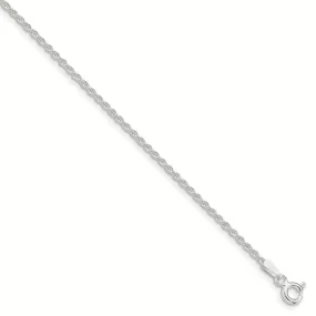 1.5mm Sterling Silver Classic Solid Rope Chain Anklet