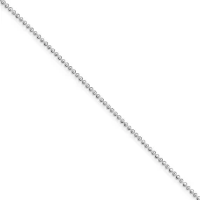 1.5mm Sterling Silver, Solid Beaded Chain Anklet