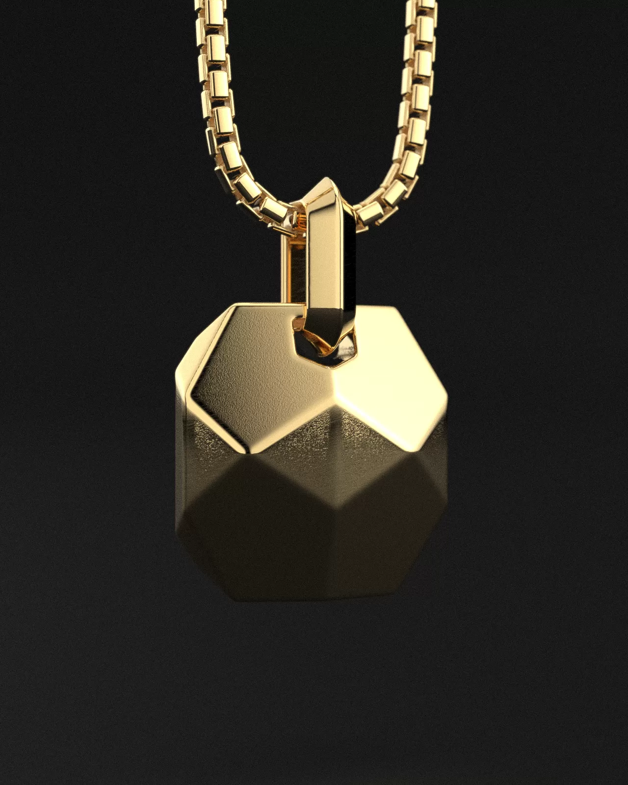 18k Solid Gold Pendant | Geom