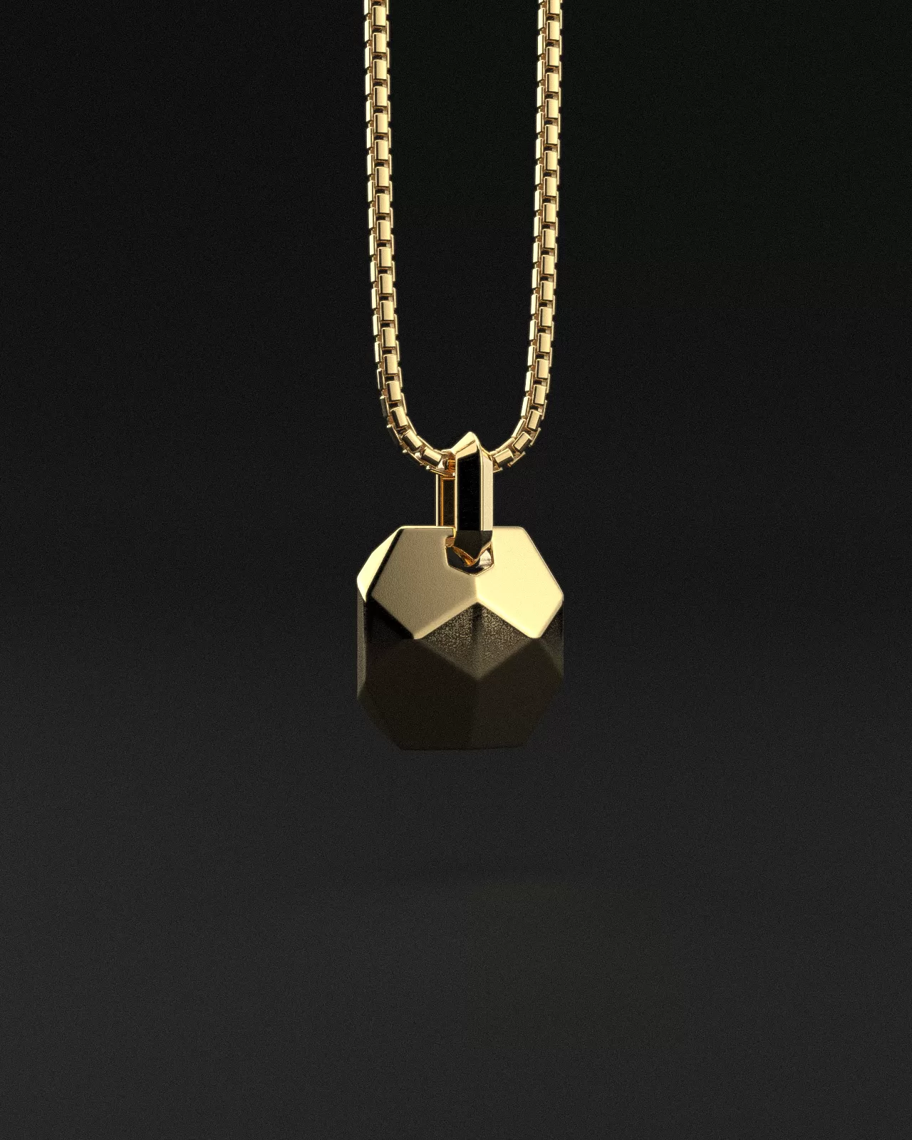 18k Solid Gold Pendant | Geom