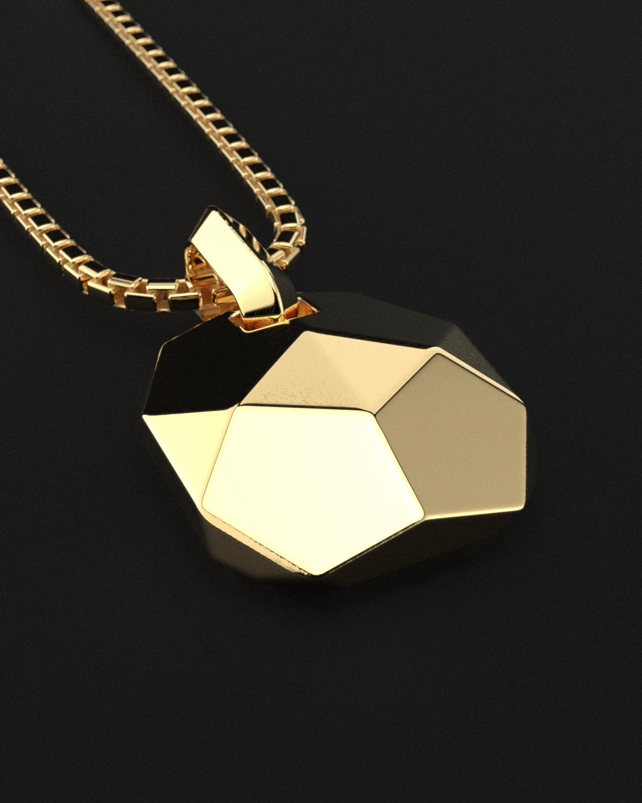 18k Solid Gold Pendant | Geom