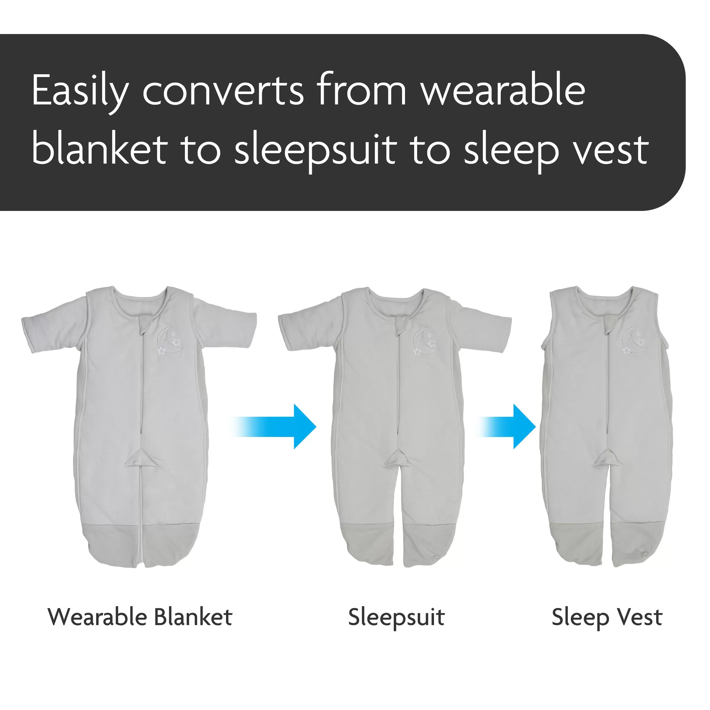 3-in-1 Baby Sleepsuit - Swaddle Transition Baby Sleep Sack