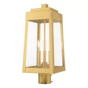 3 Lt Satin Brass Post Top Lantern