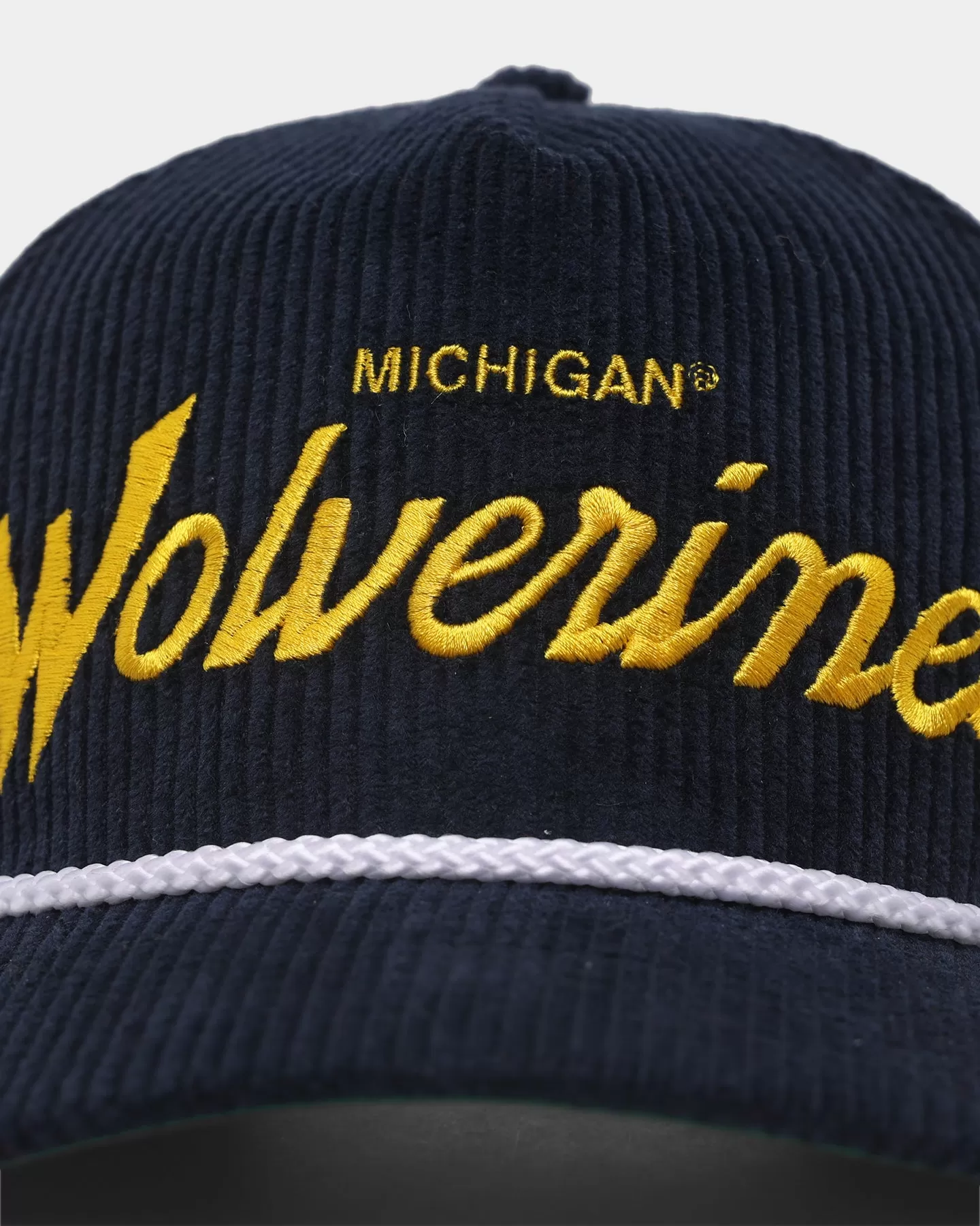 47 Brand Michigan Wolverines 'NCAA Corduroy Team Script' Corduroy Crossrope 47 Hitch Snapback Navy