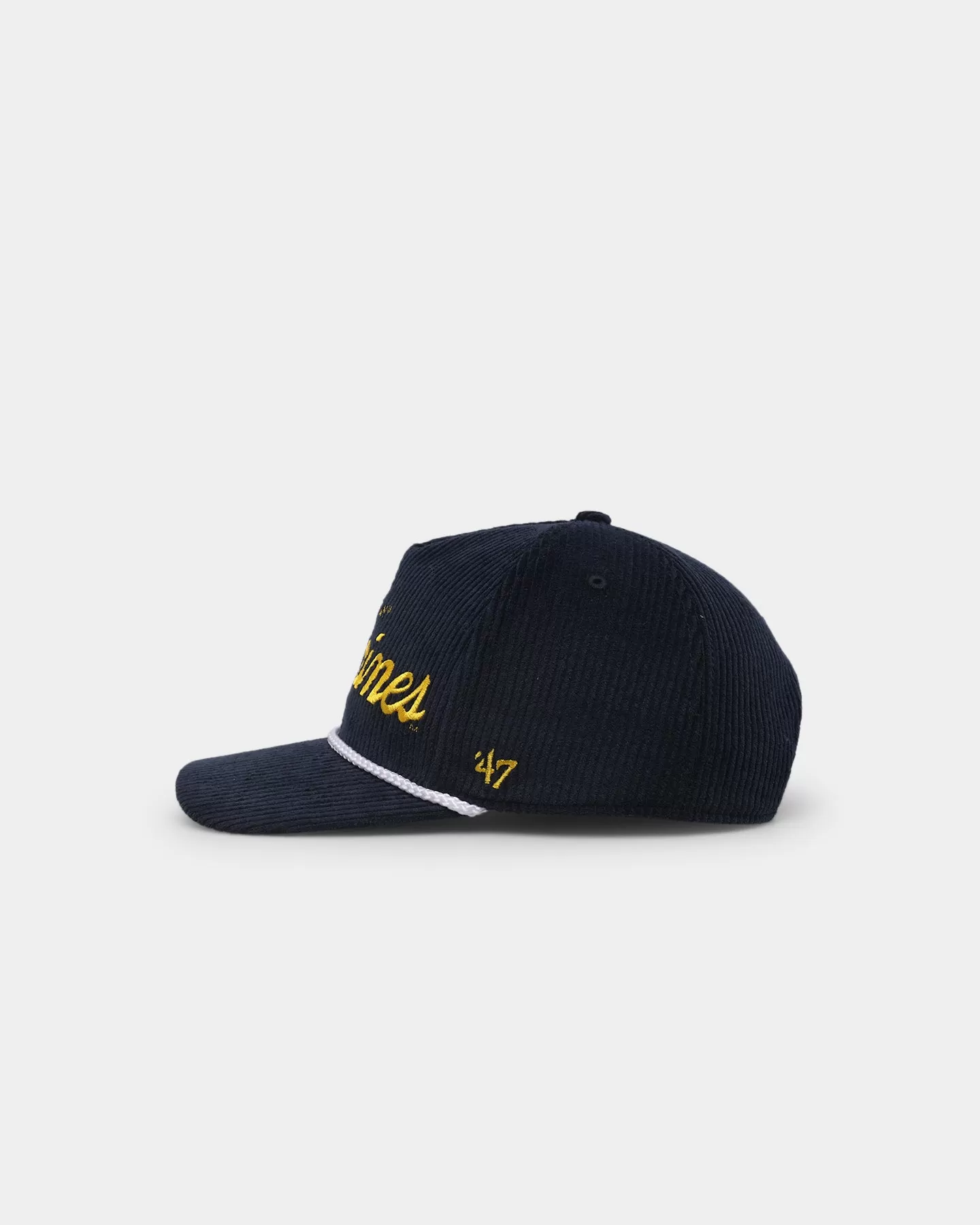 47 Brand Michigan Wolverines 'NCAA Corduroy Team Script' Corduroy Crossrope 47 Hitch Snapback Navy