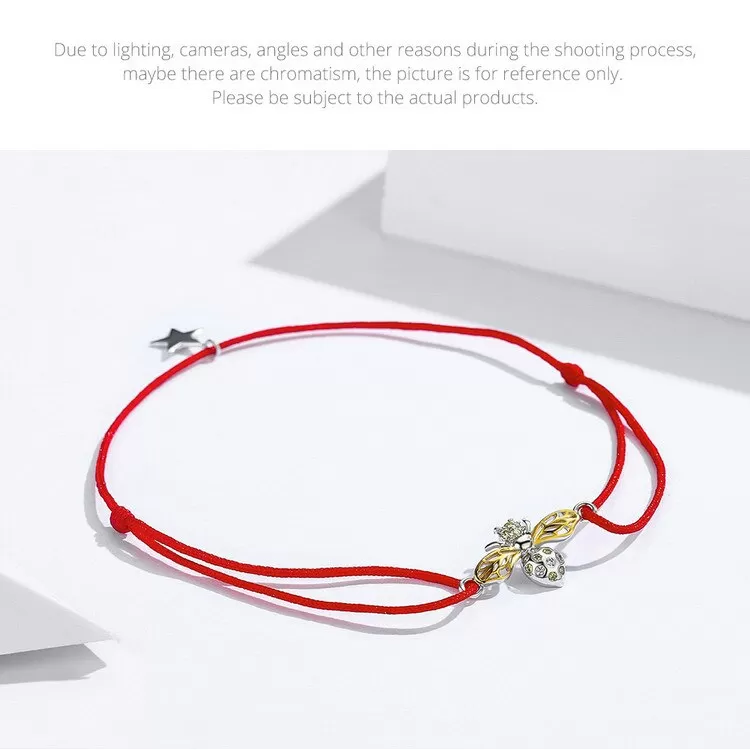 925 Sterling Silver Queen Bee Pattern Rope Chain Bracelet for Women