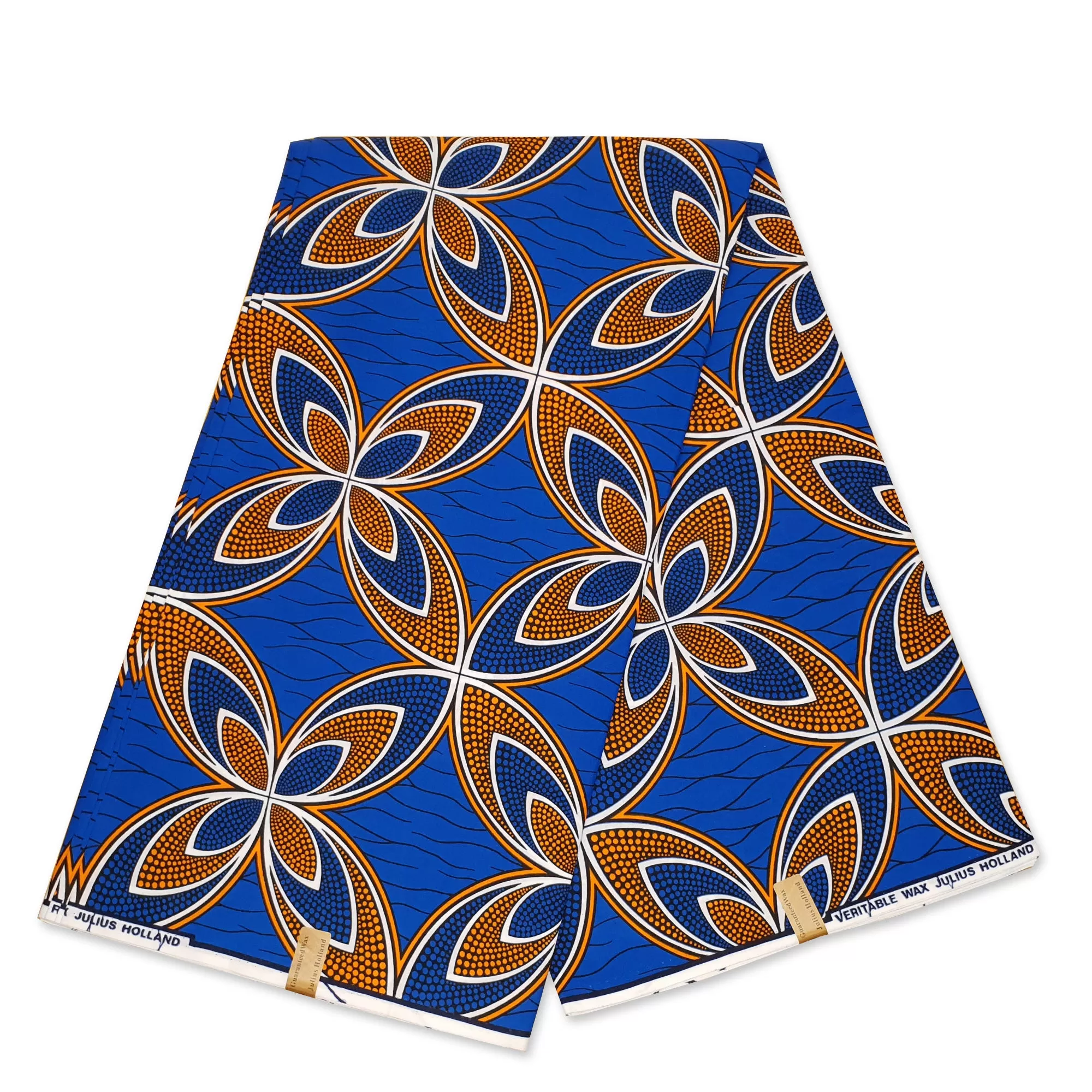 African Wax print fabric - Blue Orange