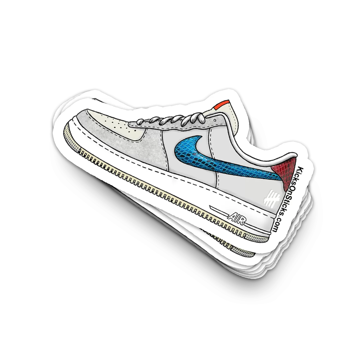 Air Force 1 Low "Undefeated White" Sneaker Sticker