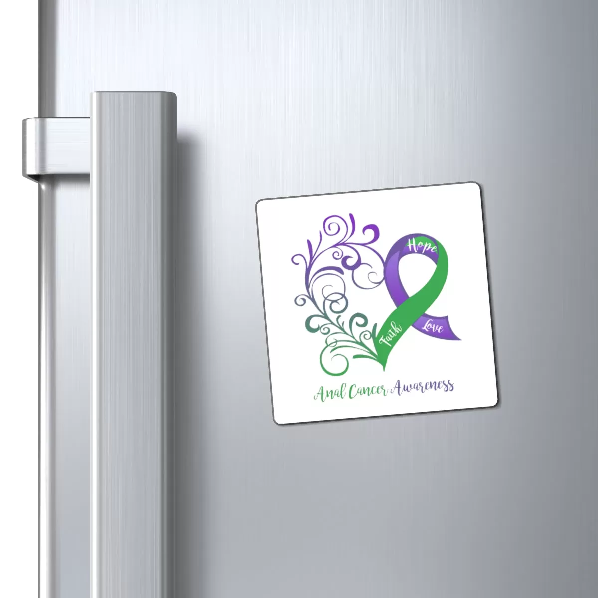 Anal Cancer Awareness Magnet (White Background) (3 Sizes Available)