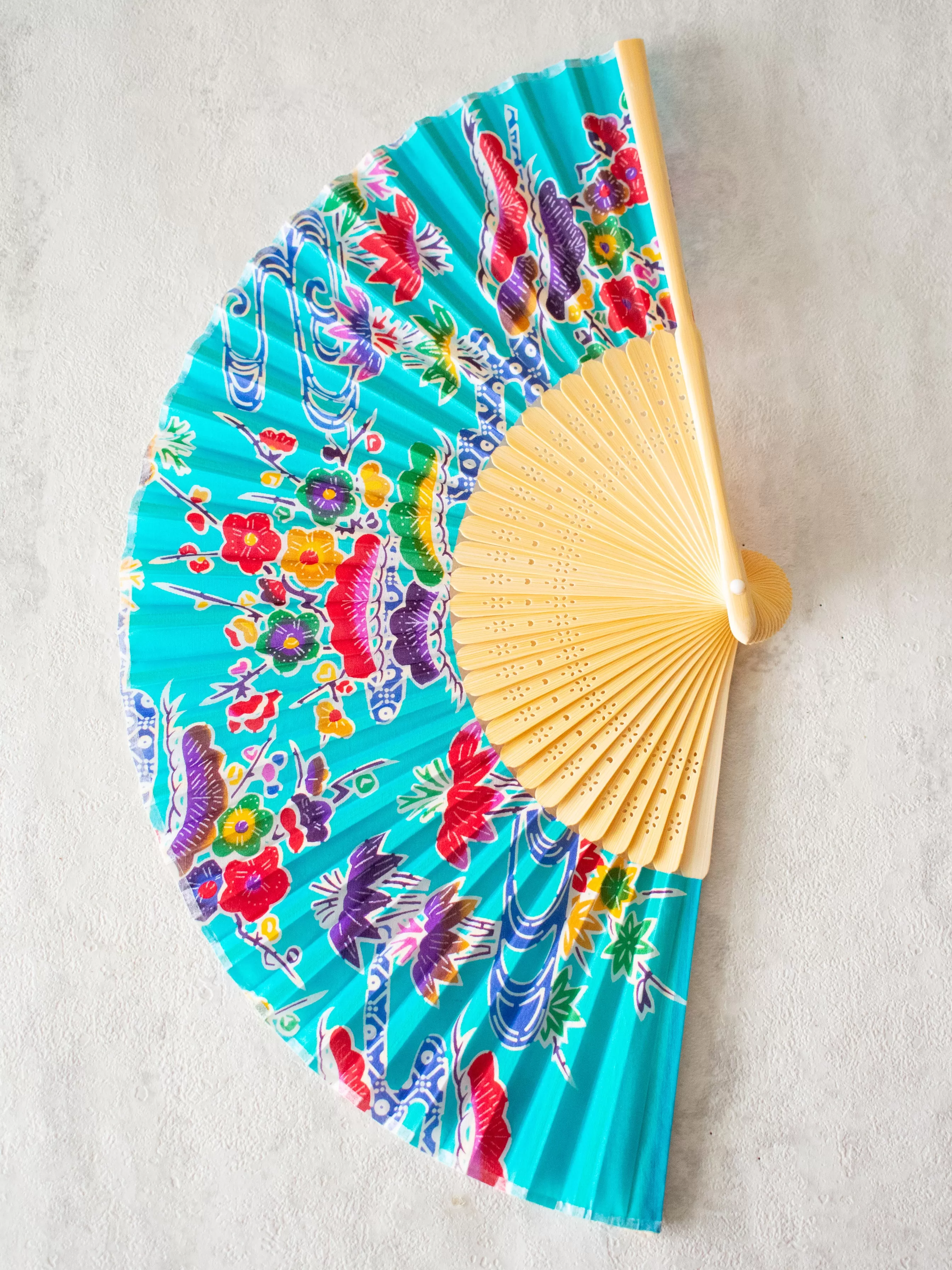 Asian Folding Fan Silk/Bamboo