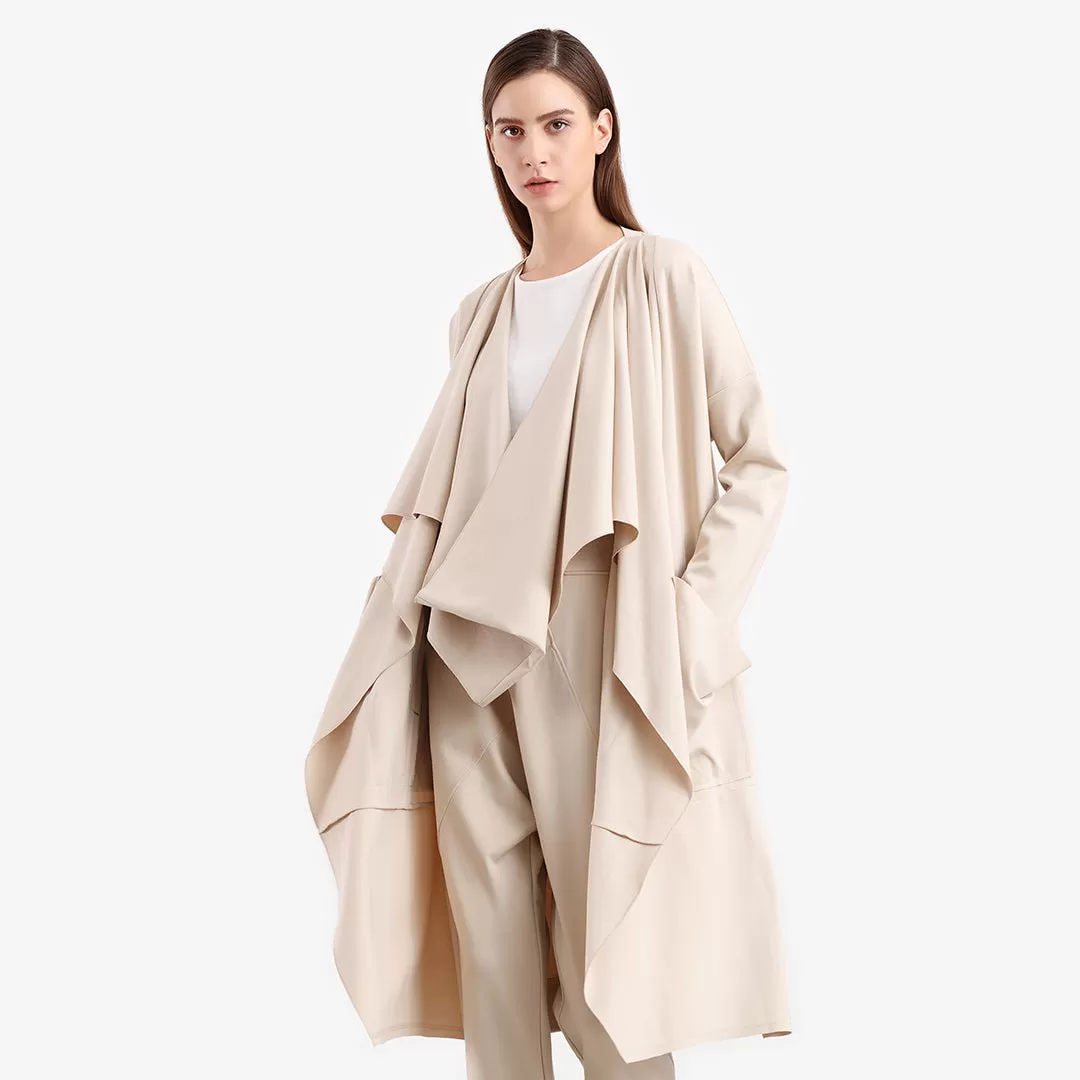 Asymmetrical Irregular Solid Open Outer Jacket