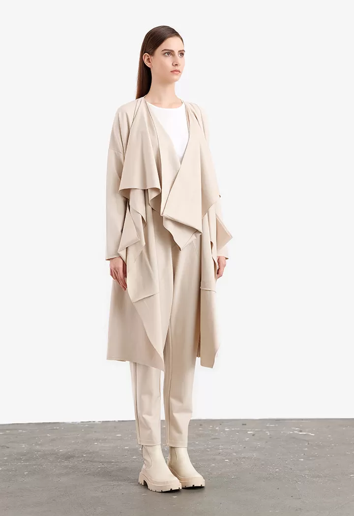 Asymmetrical Irregular Solid Open Outer Jacket