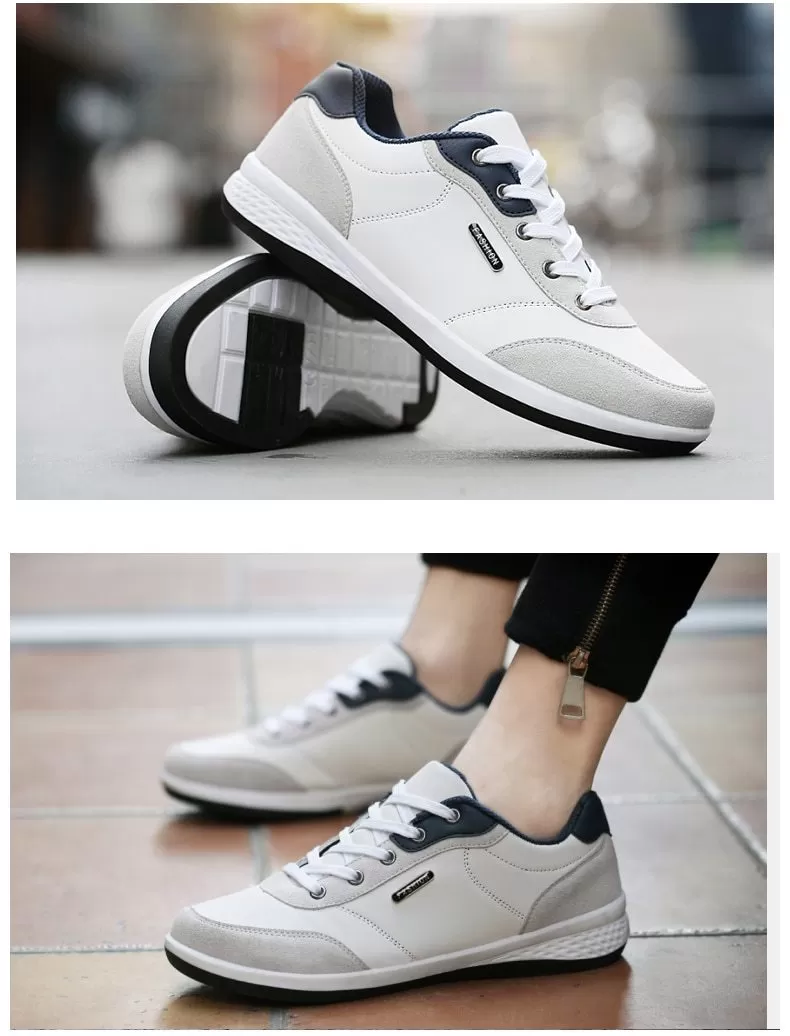 Autumn Fashion Men's Lace-Up Microfiber Leather Casual Shoes