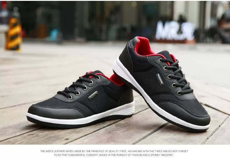 Autumn Fashion Men's Lace-Up Microfiber Leather Casual Shoes