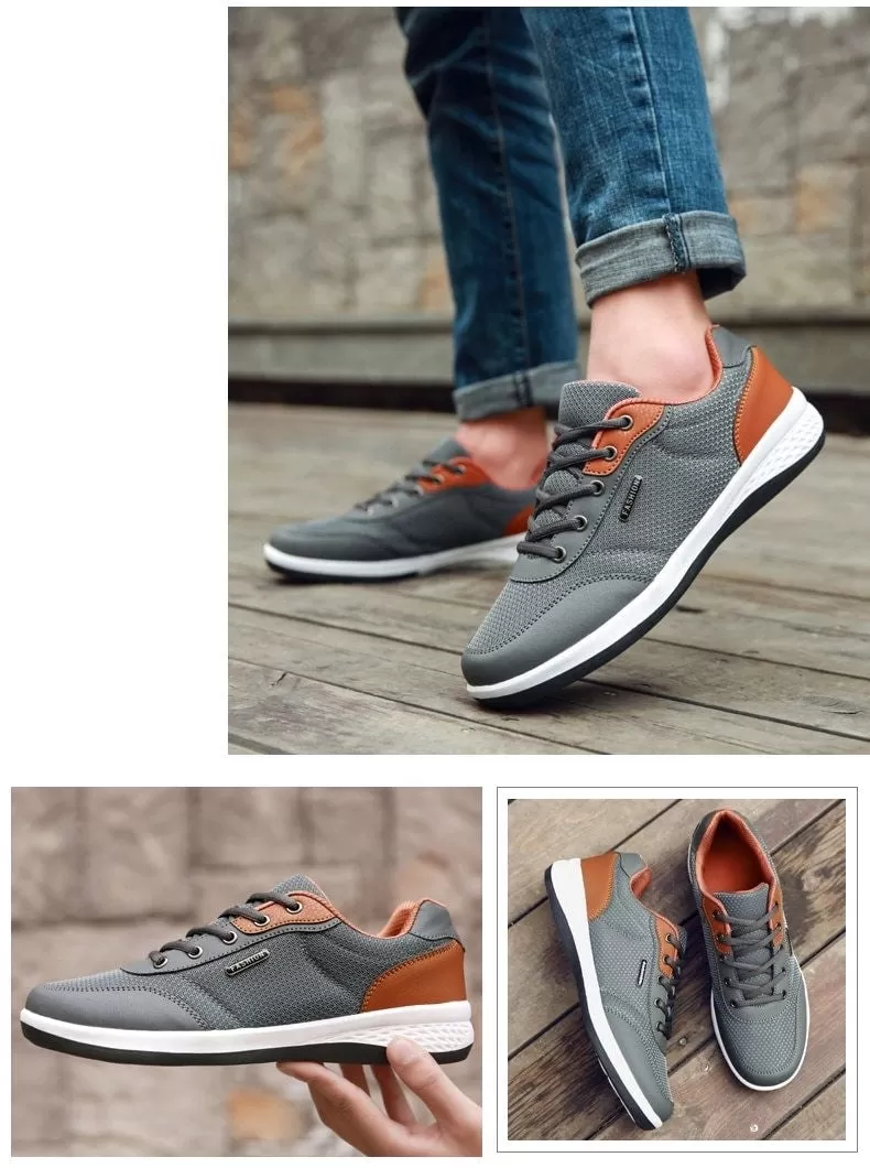 Autumn Fashion Men's Lace-Up Microfiber Leather Casual Shoes