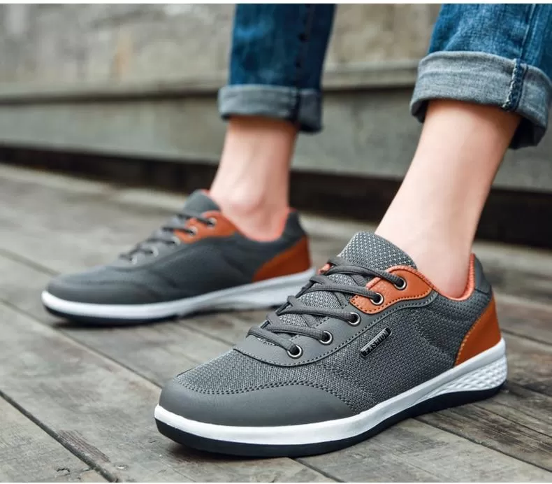 Autumn Fashion Men's Lace-Up Microfiber Leather Casual Shoes