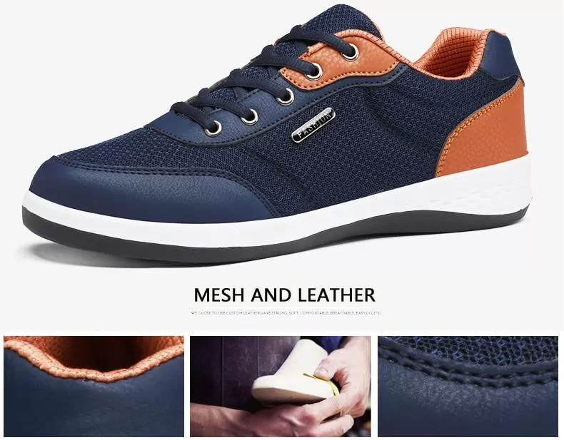 Autumn Fashion Men's Lace-Up Microfiber Leather Casual Shoes