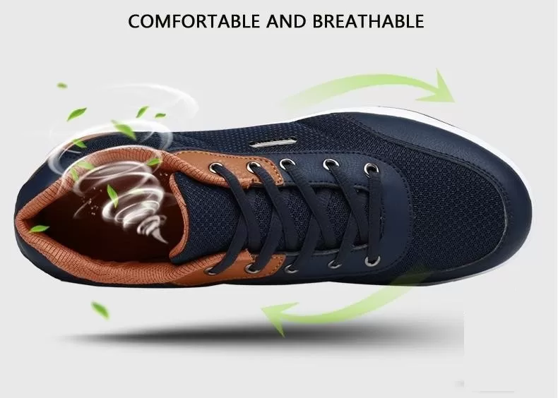 Autumn Fashion Men's Lace-Up Microfiber Leather Casual Shoes