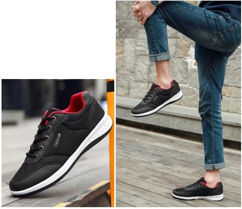 Autumn Fashion Men's Lace-Up Microfiber Leather Casual Shoes