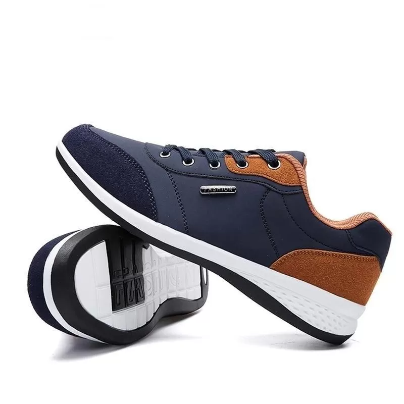 Autumn Fashion Men's Lace-Up Microfiber Leather Casual Shoes