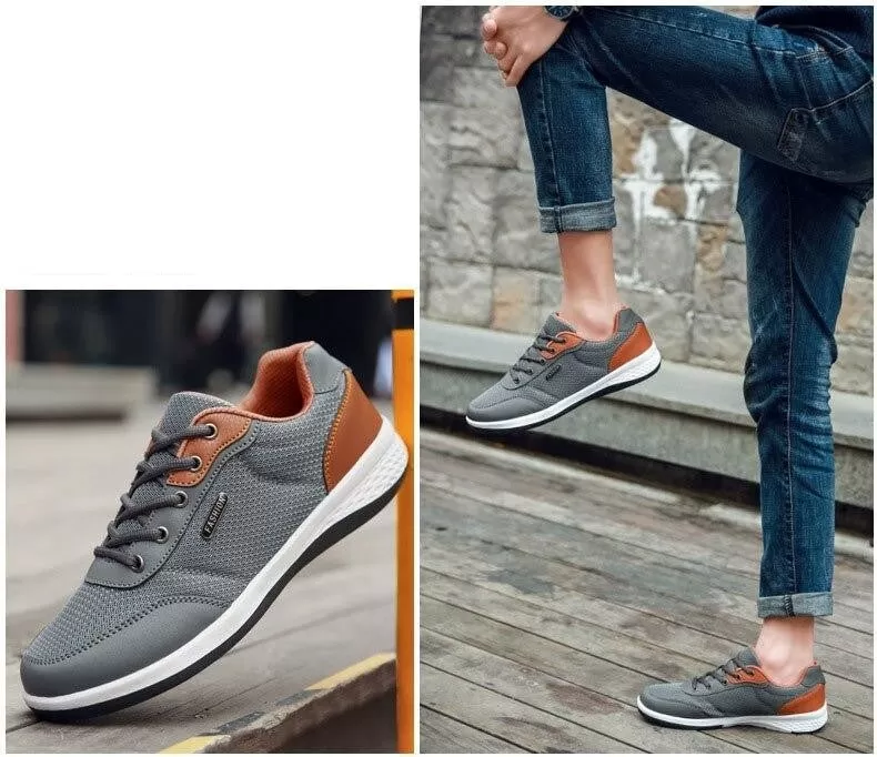 Autumn Fashion Men's Lace-Up Microfiber Leather Casual Shoes