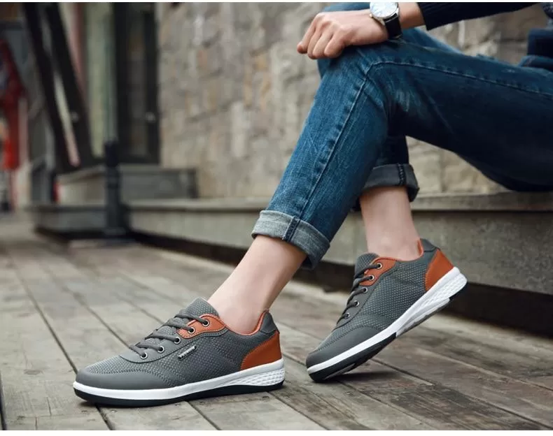 Autumn Fashion Men's Lace-Up Microfiber Leather Casual Shoes