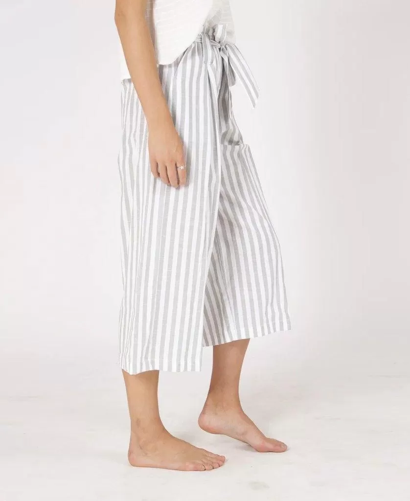 Ava Linen Pant | Sage Stripe