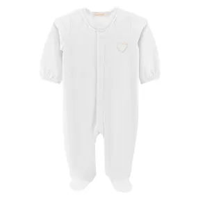 Baby Club Chic - Heart with Roses Embroidered Footie