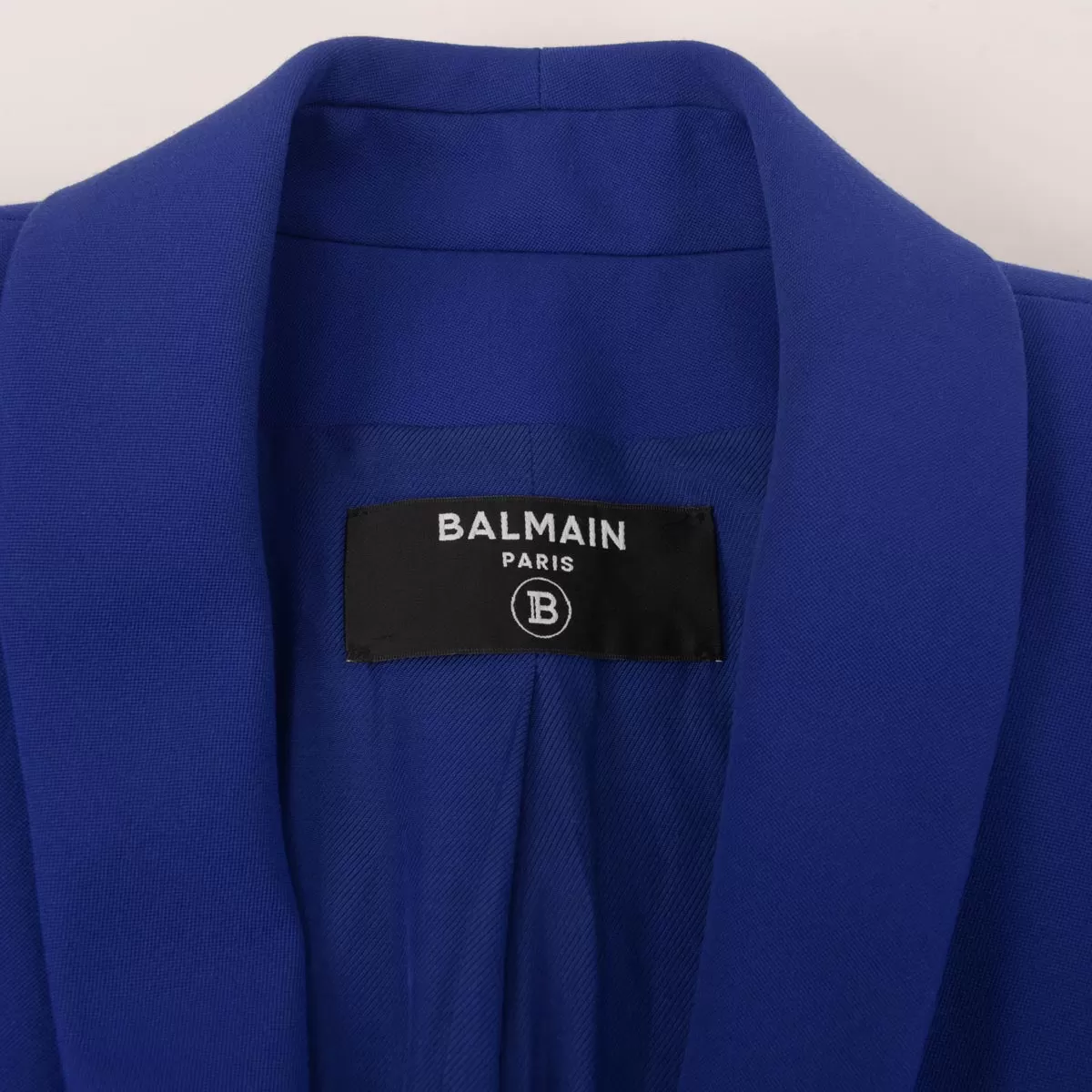 Balmain Royal Blue Wool Twill Longline Blazer FR 40