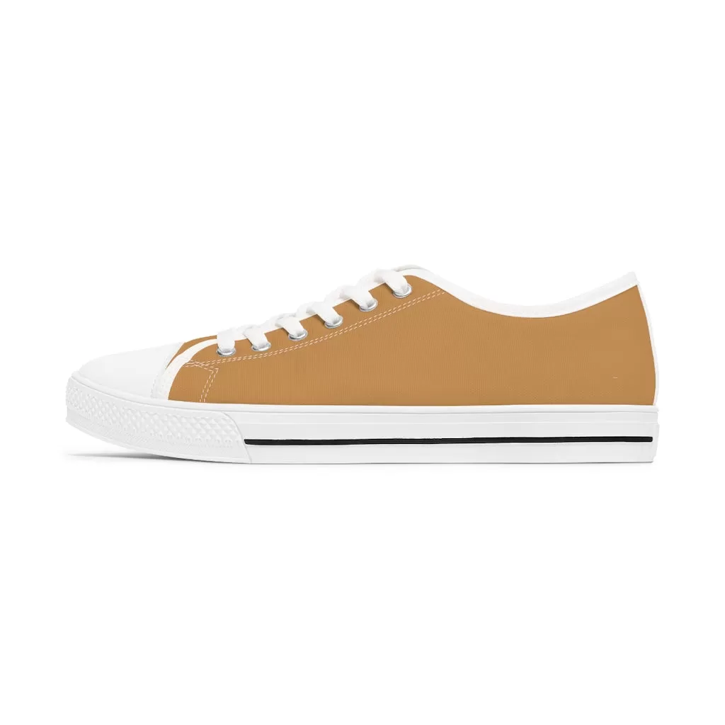 Beige Brown Best Ladies' Sneakers, Solid Color Women's Low Top Sneakers Tennis Shoes (US Size: 5.5-12)