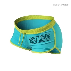 Better Bodies Contrast Hotpants - Aqua-Lime