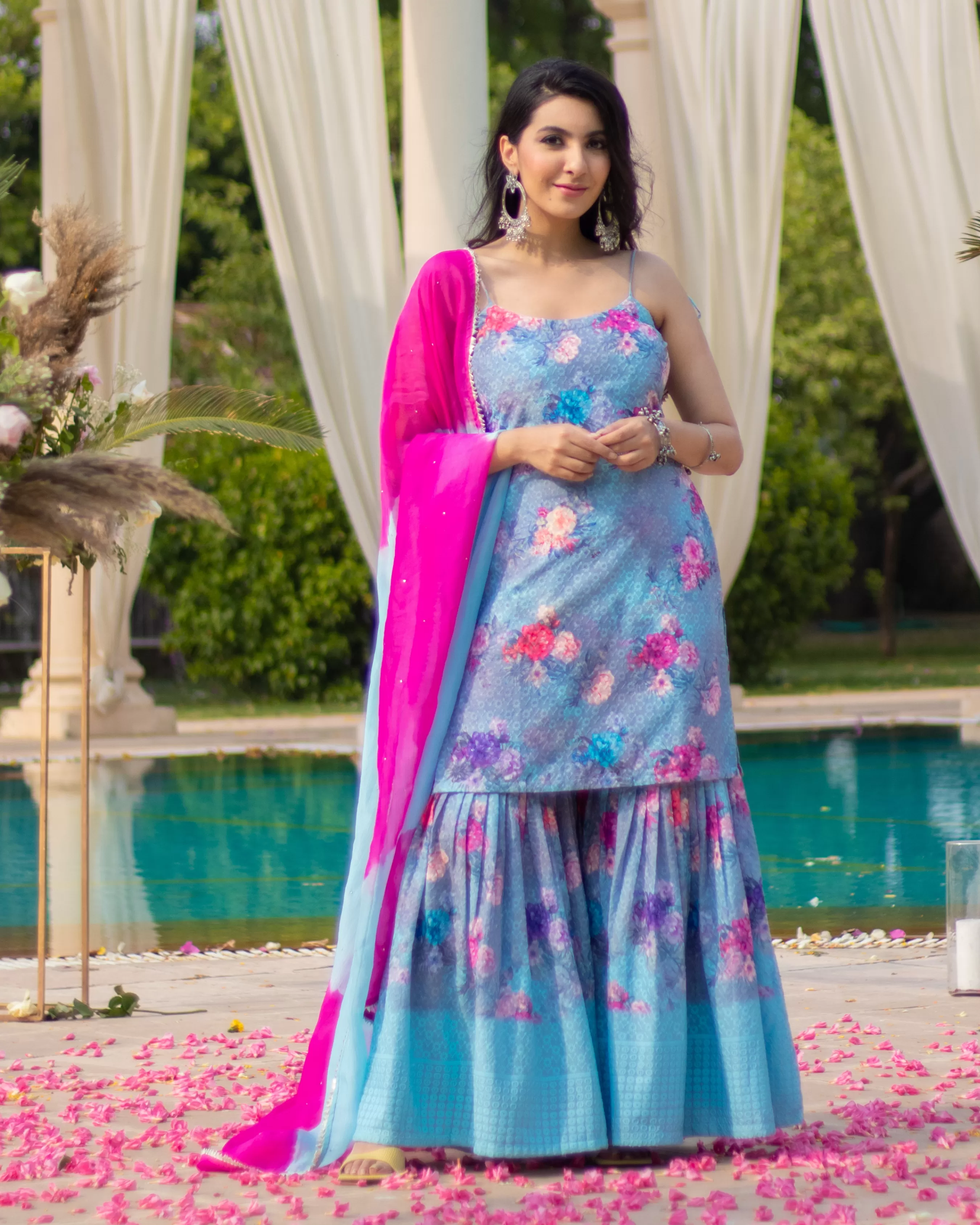 Blooming Fairy Embroidered Sharara Set