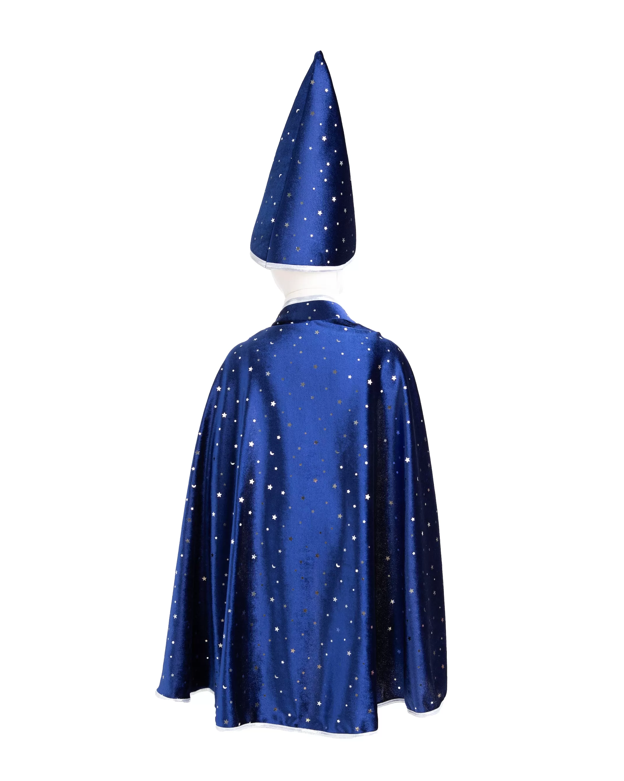 Blue & Silver Sparkle Wizard Cape & Hat - Size 4-6